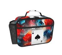 MMSJSBVY Polygonal Playing Cards Insulated Lunch Bag Lunch Tote Portable Lunch Box Bag with Peva Lining for Work School Travel