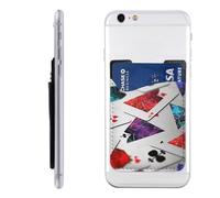 MMSJSBVY Polygonal Playing Cards Mobile Phone Case Card Holder - Adhesive Pu Leather Id Case for The Back of Most Smartphones