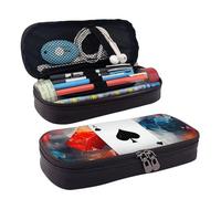 MMSJSBVY Polygonal Playing Cards Pencil Case - Large Capacity Durable Pencil Case, Stationery Organizer, School Office Supplies