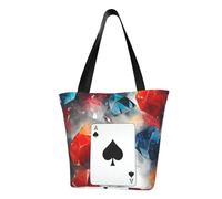 MMSJSBVY Polygonal Playing Cards Women'S Handbag Shopping Bag, Large Capacity Tote Bag, Suitable For Shopping, Beach Trips, And Fitness