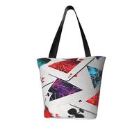 MMSJSBVY Polygonal Playing Cards Women'S Handbag Shopping Bag, Large Capacity Tote Bag, Suitable For Shopping, Beach Trips, And Fitness