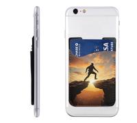 MMSJSBVY Rock Jump Mobile Phone Case Card Holder - Adhesive Pu Leather Id Case for The Back of Most Smartphones