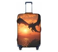 MMSJSBVY Sea Sunset Flying Dragon Elastic Luggage Cover - Dust and Scratch Resistant Trolley Luggage Protector for 18-32 Inch Luggage M