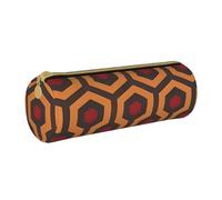 MMSJSBVY Shining Overlook Cylinder Pencil Storage Bag, Leather Pencil Pouch, Lovely Large Capacity, Suitable for Students Office Travel Make-Up Brush Storage with Zip