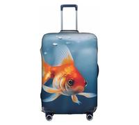 MMSJSBVY Small Goldfish Swimming in The Water Elastic Luggage Cover - Dust and Scratch Resistant Trolley Luggage Protector for 18-32 Inch Luggage L