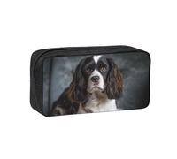 MMSJSBVY Spaniel On The Sofa Large Capacity Pencil Case, Oxford Fabric Stationery Organizer with Smooth Zipper for School Office Travel