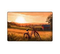 MMSJSBVY Sunset Rural View Flannel Floor Mat 60x39 Inches - Soft, Non-Slip, Absorbent Memory Foam Carpet, Suitable For Living Rooms/Bedrooms/Offices -Washable Floor Mat
