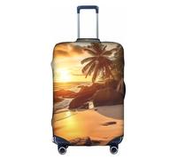 MMSJSBVY Tropical Beach at Sunset Elastic Luggage Cover - Dust and Scratch Resistant Trolley Luggage Protector for 18-32 Inch Luggage M