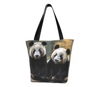 MMSJSBVY Two Big Pandas Women'S Handbag Shopping Bag, Large Capacity Tote Bag, Suitable For Shopping, Beach Trips, And Fitness