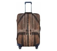 MMSJSBVY Vintage Wooden Barn Door Elastic Luggage Cover - Dust and Scratch Resistant Trolley Luggage Protector for 18-32 Inch Luggage L