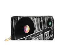 MMSJSBVY Vinyl Records Women's Wallet, Leather Wallet with Zip, Long Clutch Bag