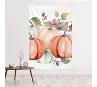 MMSJSBVY Watercolor Fall Pumpkin Decorative Tapestry 60x40in, Wall Art Wall Covering, Suitable As A Bedhead Backdrop, Beach Towel, Or Tablecloth