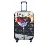 MMSJSBVY Wine Glass Elastic Luggage Cover - Dust and Scratch Resistant Trolley Luggage Protector for 18-32 Inch Luggage M