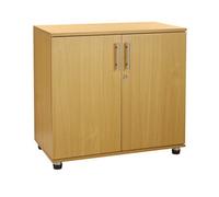 mmt Beech Storage Cabinet 2 Door With Adjustable Shelf, 75 Cm Tall Office Cupboard, Lockable For Home And Sideboard Study