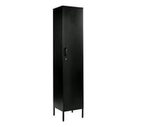 MMT Funiture Designs Black Metal 3 Shelve Locker Cabinet, 1 Door Storage Cupboard For Home Or Office