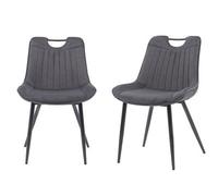 MMT Funiture Designs Dark Grey Ure Designs Ltd Nigella Dining Chairs Set Of 2, Velvet Chair Bucket