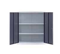 Moderna Metal Storage Cabinet, Lockable 2 Shelf for Office, Bedroom, or Kitchen in White Moderna White
