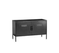 MMT Funiture Designs mmt Black Metal Tv Stand Cabinet Retro Low Sideboard Cabinet Buffet Retro 100Cm