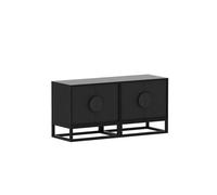 Moderna MMT Fluted 2-Door Storage Cabinet, Adjustable Shelf, Steel Legs in Black Moderna Black