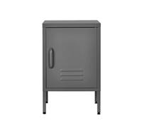 MMT Funiture Designs mmt Grey Metal Locker Cabinet - 38X38X60Cm Bedside Table Sideboard For Bedroom/living