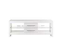 MMT Funiture Designs Tv Stand Cabinet 140Cm Modern White Glossy Finish For 65" Tv's