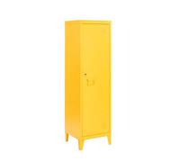 MMT Funiture Designs Yellow Metal Locker Cabinet, 2 Shelves, 1 Door For Home Or Office