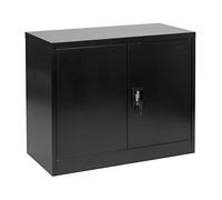 MMT Furniture Designs Black Steel 2 Door Storage cupboard with Lock, 900mm tall