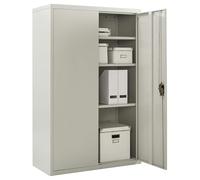 MMT Metal Storage Cabinet, Lockable Filing Cabinet, 2 Door Steel, Grey