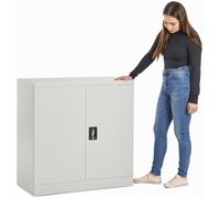 MMT Furniture Designs Ltd Steel Office Storage Cabinet, FC-A9WGrey, Grey, 900mm Tall