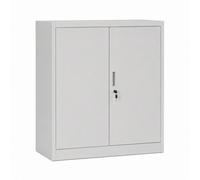 mmt Small Steel Cabinet 2 Door Lockable Metal Filing Cupboard Grey