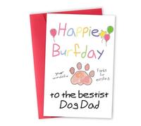 mmuue Funny Father's Day Card for Dog Dad, Cute Fathers Day Gift from Dog, Happy Birthday Card for Dog Owner, Humorous Birthday Gifts for Dad