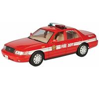 MMX 76458 1:24 Ford Crown Victoria 2007 Fire Chief Car Model Replica in Red