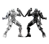 MMXBGS 2er Set T13 Action Figure, Assembly Completed Shield Warrior Titan 13 Action Figures, Multi-Jointed Movable Action Figure, Lucky 13 Robot, Desktop Decorations for Game Lovers Toy (Gray+Black)