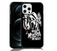 MMYAJT Favorite Scary Phone Case Compatible with iPhone 12 Pro Max, Scream iPhone Case Shockproof Black and White Phone Halloween Funny Cover Gift for Boy Girl Men Women