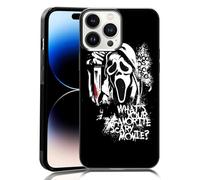 MMYAJT Favorite Scary Phone Case Compatible with iPhone 14 Pro Max, Scream iPhone Case Shockproof Black and White Phone Halloween Funny Cover Gift for Boy Girl Men Women