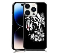 MMYAJT Favorite Scary Phone Case Compatible with iPhone 14 Pro, Scream iPhone Case Shockproof Black and White Phone Halloween Funny Cover Gift for Boy Girl Men Women