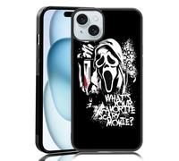 MMYAJT Favorite Scary Phone Case Compatible with iPhone 15 Plus, Scream iPhone Case Shockproof Black and White Phone Halloween Funny Cover Gift for Boy Girl Men Women