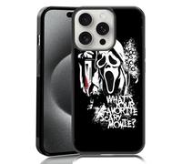 MMYAJT Favorite Scary Phone Case Compatible with iPhone 15 Pro, Scream iPhone Case Shockproof Black and White Phone Halloween Funny Cover Gift for Boy Girl Men Women