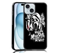 MMYAJT Favorite Scary Phone Case Compatible with iPhone 15, Scream iPhone Case Shockproof Black and White Phone Halloween Funny Cover Gift for Boy Girl Men Women