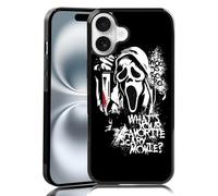 MMYAJT Favorite Scary Phone Case Compatible with iPhone 16 Plus, Scream iPhone Case Shockproof Black and White Phone Halloween Funny Cover Gift for Boy Girl Men Women