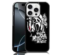 MMYAJT Favorite Scary Phone Case Compatible with iPhone 16 Pro, Scream iPhone Case Shockproof Black and White Phone Halloween Funny Cover Gift for Boy Girl Men Women