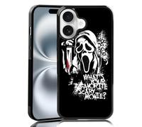MMYAJT Favorite Scary Phone Case Compatible with iPhone 16, Scream iPhone Case Shockproof Black and White Phone Halloween Funny Cover Gift for Boy Girl Men Women