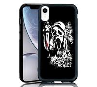 MMYAJT Favorite Scary Phone Case Compatible with iPhone Xr, Scream iPhone Case Shockproof Black and White Phone Halloween Funny Cover Gift for Boy Girl Men Women
