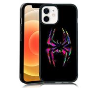 MMYAJT Morales Punk Gwen Phone Case Fit for iPhone 12/12 Pro, Black Spiderverse TPU Shockproof Protective iPhone Case Cute Colorful Spider Phone Case Cover Gift for Boy Girl Men Wome