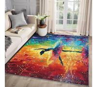 MMYAOKEN Ballet Rug - Ballerina Rug Small 40 x 60, Girls Dancer Colorful Patterned Area Rugs for Entryway, Machine Washable Non Slip Soft Door Mat, Ballet Home Decor & Gifts