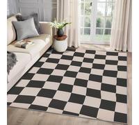 MMYAOKEN Checkered Rug Small - Checkerboard Rug Small 50x80, Black and White Gingham Patterned Area Rugs for Entryway, Machine Washable Non Slip Soft Door Mat, Buffalo Check Home Decor & Gifts