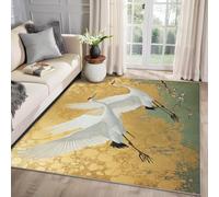 MMYAOKEN Crane Rug - Japanese Bird Rug 80 x 150, Japan Oriental Asian Patterned Area Rugs for Living Room Bedroom, Machine Washable Non Slip Soft Carpet, Japanese Home Decor & Gifts