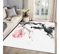 MMYAOKEN Japanese Decorations - Japanese Samurai Rug Small 50x80, Cherry Blossom Warrior Patterned Area Rugs for Entryway, Machine Washable Non Slip Soft Door Mat, Samurai Home Decor & Gifts