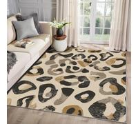 MMYAOKEN Leopard Print Rugs for Living Room - Leopard Skin Rug 140 x 200, Brown Animal Print Wildlife Patterned Area Rugs for Bedroom, Machine Washable Non Slip Soft Carpet, Cheetah Home Decor & Gifts