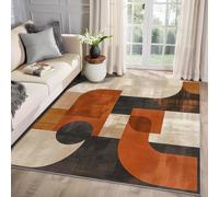 MMYAOKEN Mid Century Modern Rug - Geometric Rug Large 160 x 230, Boho Modern Abstract Patterned Area Rugs for Living Room Bedroom, Machine Washable Non Slip Soft Carpet, Mid Century Modern Home Decor